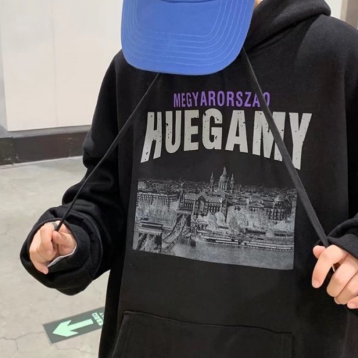 Áo hoodies lót nhung dày dặn thời trang Retro cho nam