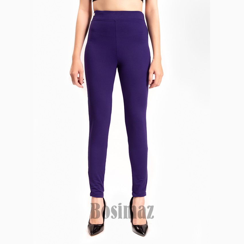 Quần Legging Nữ Bosimaz MS020 dài không túi màu tím cao cấp, thun co giãn 4 chiều, vải đẹp dày, thoáng mát không xù lông