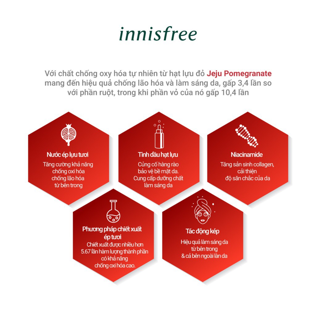 Bộ sản phẩm làm sáng chống oxy hóa Innisfree Jeju Pomegranate set | BigBuy360 - bigbuy360.vn