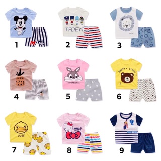 Bộ cotton cộc tay bé trai bé gái