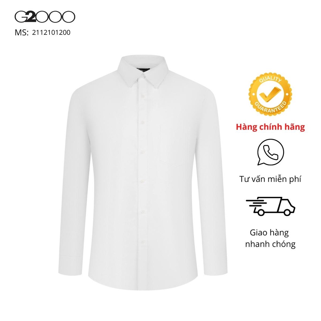 Áo Sơ Mi Nam Smart Fit G2000 (21121012) Tay Dài 3 Màu, Trắng/Xanh/Đen