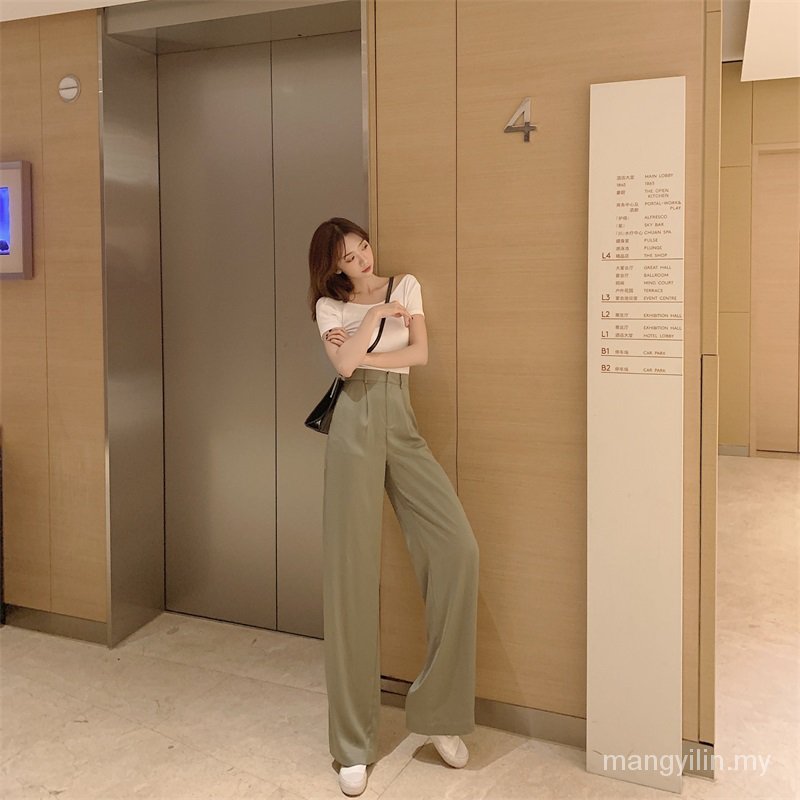 quần ống rộng Lưng Cao Chất Liệu Satin Cao Cấp | BigBuy360 - bigbuy360.vn