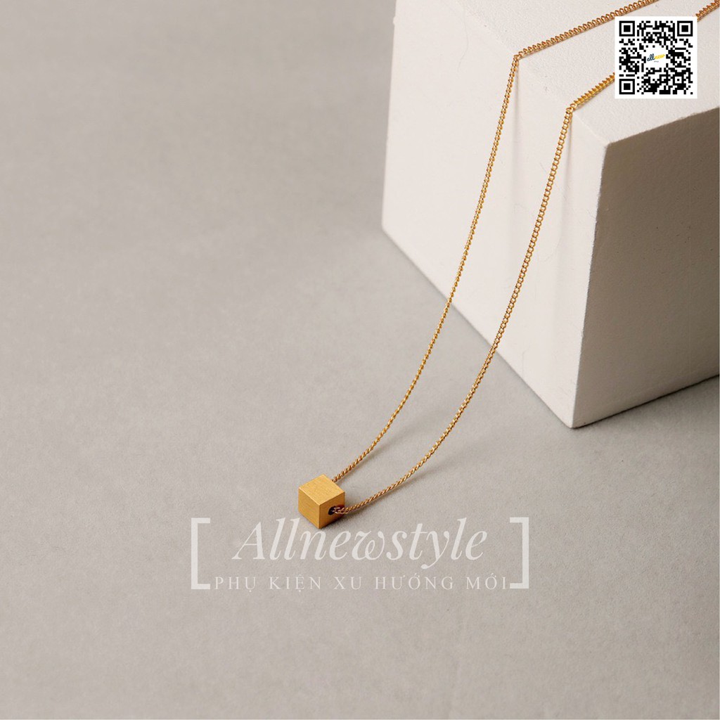 Dây chuyền Allnewstyle hạt vuông phong cách tối giản