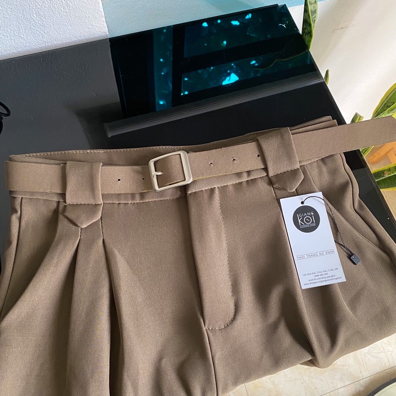 Quần vải suông 211 kèm belt, quần công sở Giangkoivnxk