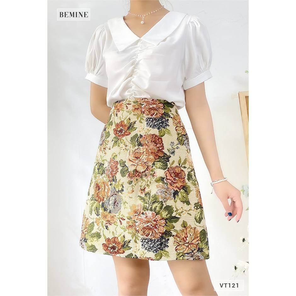 Chân váy chữ A họa tiết hoa thời trang VT121NAU | BigBuy360 - bigbuy360.vn