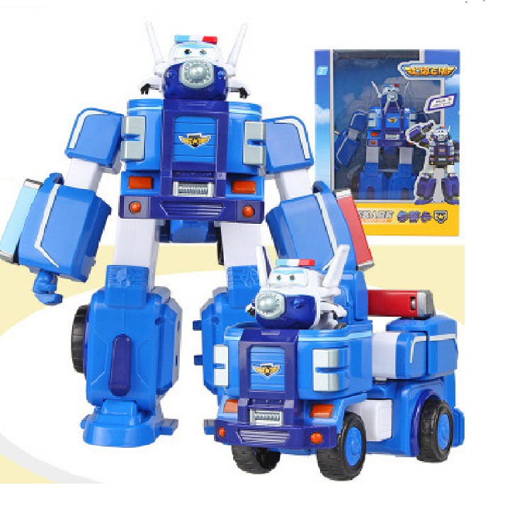 Super Wings đội bay siêu đẳng Robot Biến Hình Kết Hợp Xe Cứu Hộ Nhỏ mô hình Cảnh Sát Paul