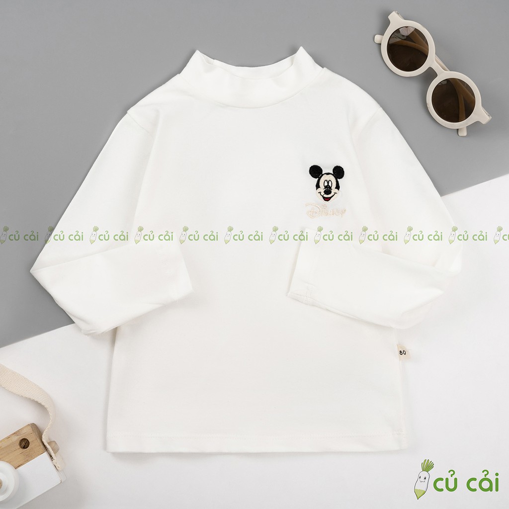 [XẢ KHO] Áo bé trai, Áo bé gái. Áo giữ nhiệt chất cotton len họa tiết Mickey ATD10