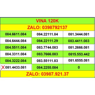 Sim vina 10 số 4g số đẹp lặp đồng giá 120k