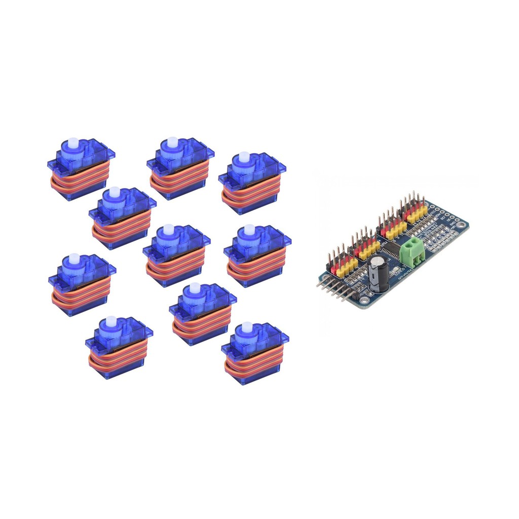 Denshitaro Set 10 động cơ điện SG90 Servo 9g kèm mạch điều khiển D00- 029