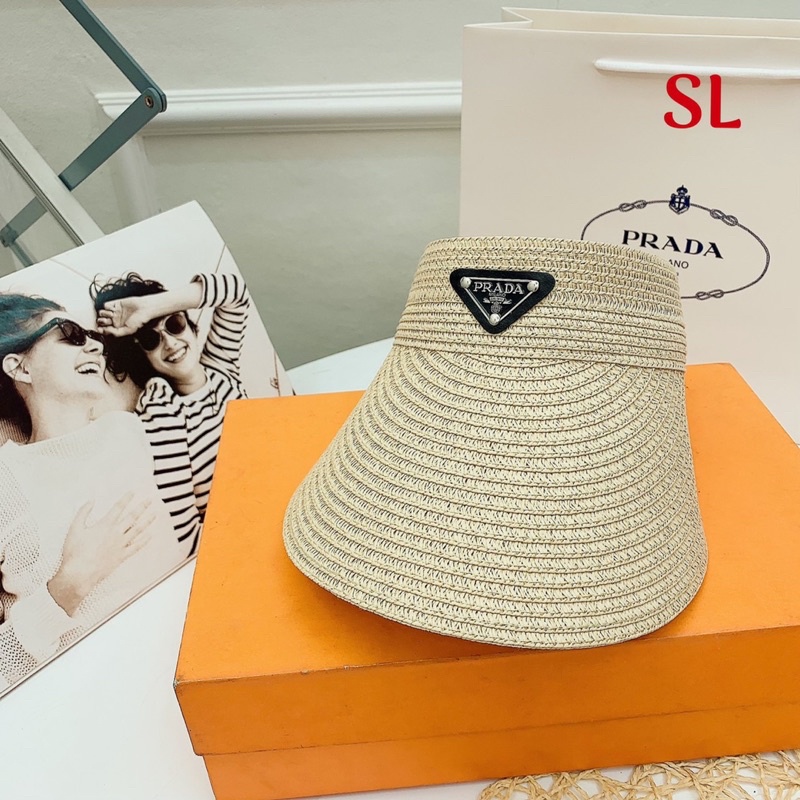 Mũ cói nửa đầu tang pradaa