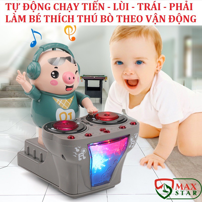 Heo phát nhạc Đồ chơi heo chơi DJ di chuyển nhảy múa phát nhạc đèn nháy dễ thương cho bé ✅