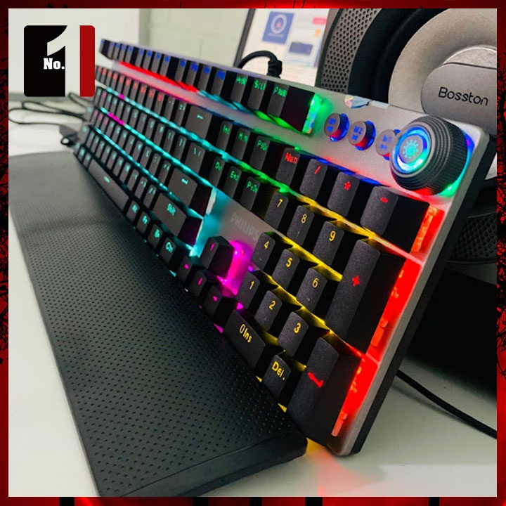 Bàn Phím Cơ Gaming Máy Vi Tính PHILIPS SPK8614 Led RGB Bàn Phím Dây Game Thủ Chuyên Game Laptop Pc