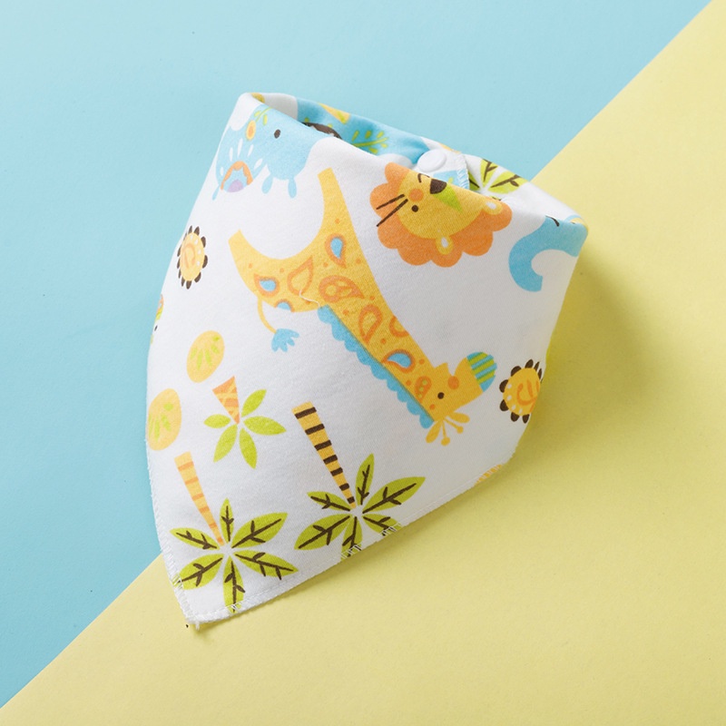 Yếm Ăn Cotton Hình Tam Giác Thấm Hút Tốt Chống Bụi Bẩn Tiện Dụng Cho Bé