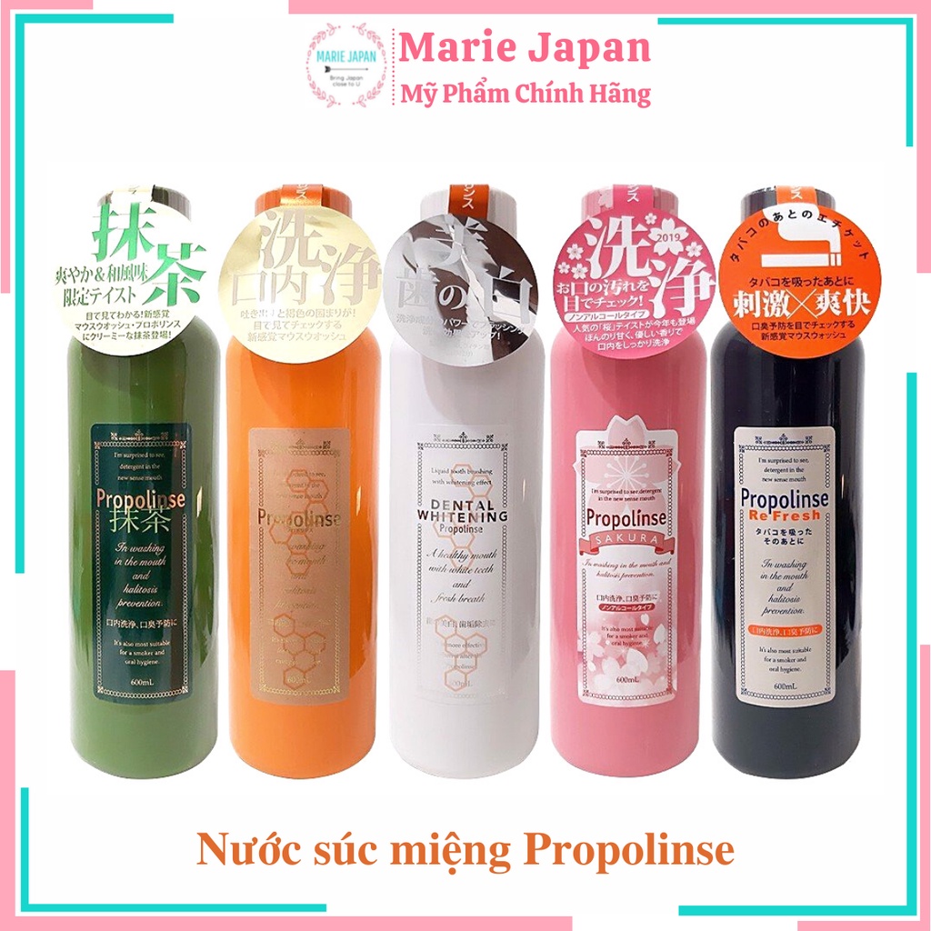 Nước súc miệng trắng răng sạch mảng bám Propolinse 600ml Nhật Bản