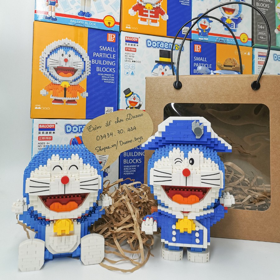 Combo 5 Hộp quà, hộp trưng bày Vintage kraft Châu Âu 400gsm - size 21cm x 18,8cm x 9,2cm đựng vừa Doraemon Balody