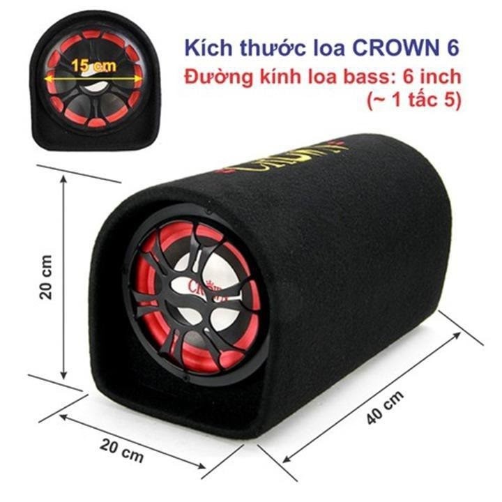 Loa crown 6 tròn tặng kèm dây lấy nhạc AV 3.5- BH 6 tháng đổi mới