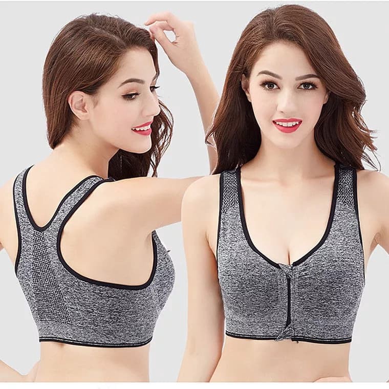 Women Front Builtup Zips Sport Bra Comfortable Training Fitness High Impact Support for Yoga Gym Workout Tank Top