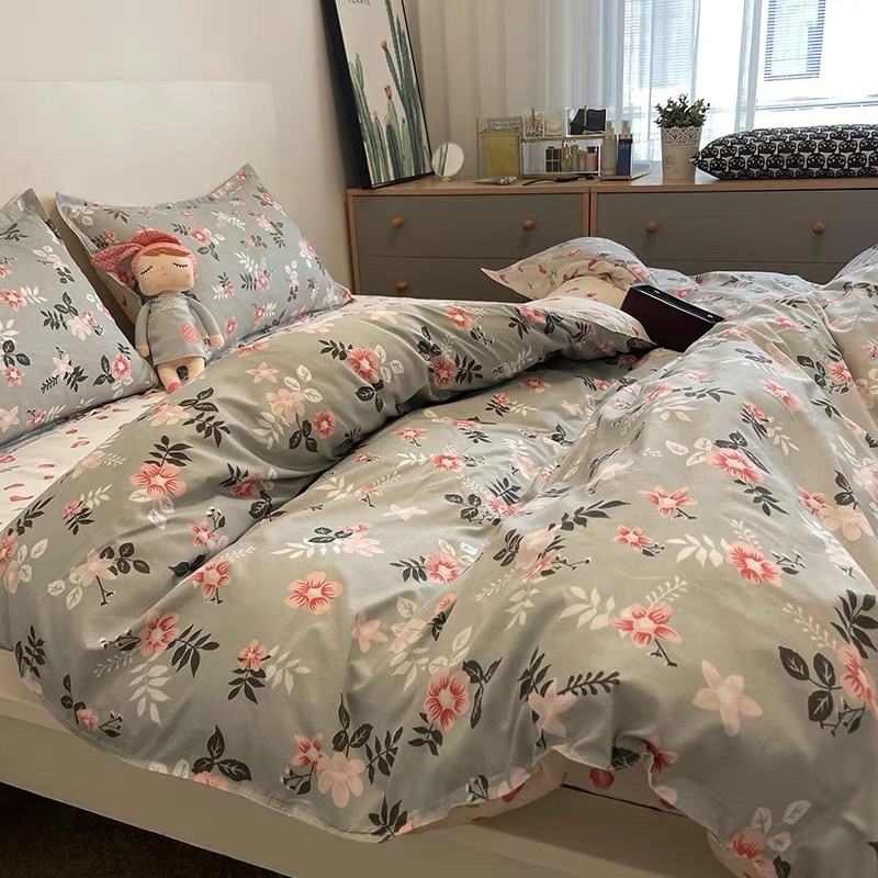 Shinbedding_ 8 Set Bộ Vỏ Cotton Poly Hoa Nhí Siêu Xinh Chất Vải Đanh Mát