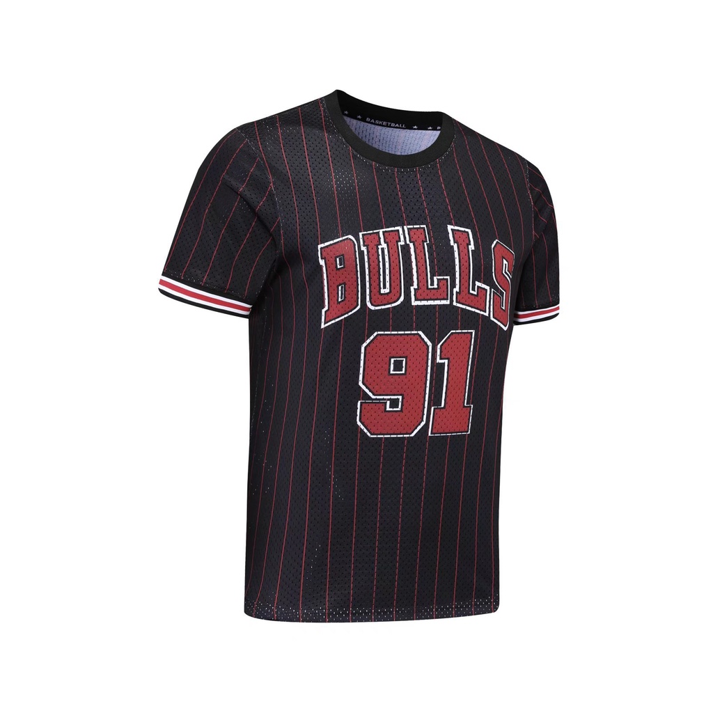 MLB Áo Thun Thể Thao Bóng Rổ Tay Ngắn Phối Lưới Kiểu Retro Cá Tính