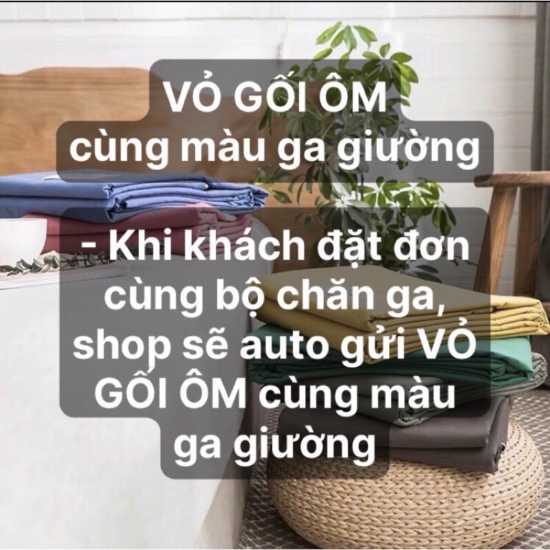 Vỏ Gối Ôm Cotton Tici,Vỏ ôm cùng màu khi khách đặt ga giường - Cotton Hoạt Tính Đơn Sắc