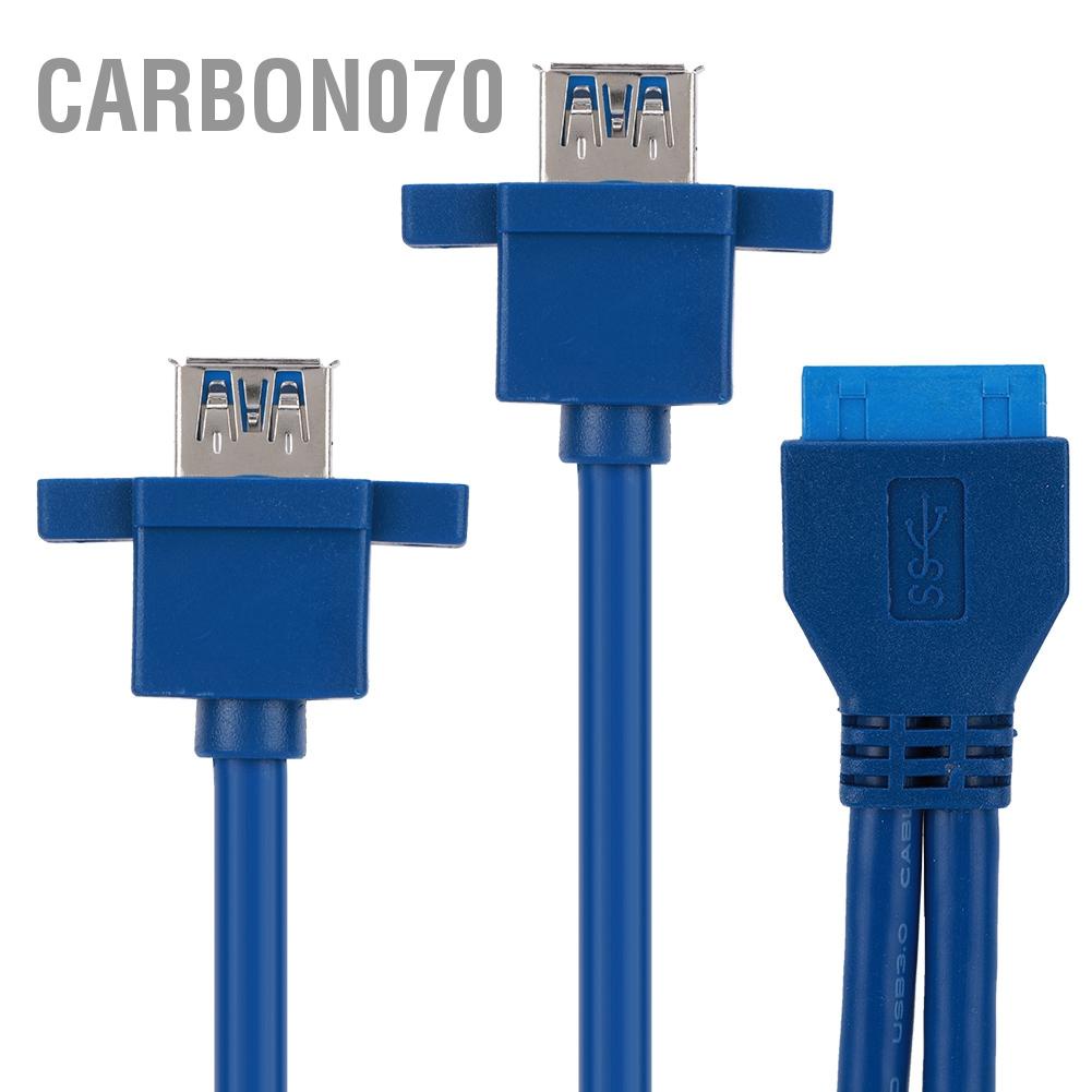 🌟Hàng Sẵn Dây Cáp Chuyển Đổi 2 Cổng Usb 3.0 Sang 19 Pin Cho Bảng Điều Khiển Cáp gắn bảng bo mạch chủ phía trước USB3.0 19PIN TO 2AF có lỗ vặn