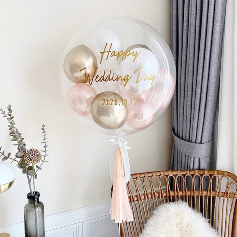 Bong Bóng Trong Suốt 12/18/20/24/36 INCH Dùng Trang Trí