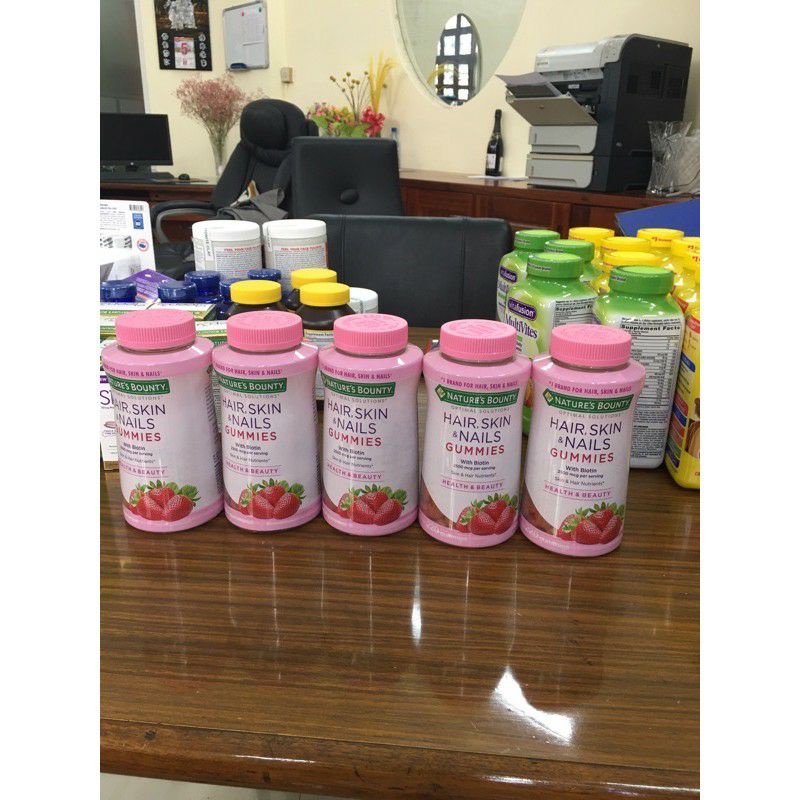 [2/2024] Kẹo dẻo/ viên uống Hair skin &amp; nails hỗ trợ tóc dày, móng khoẻ và da đẹp của Nature's bounty 230v