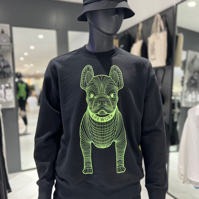 Áo sweater Lifework chính hãng big logo in hình chú bé Bull thời trang | LW225MT990