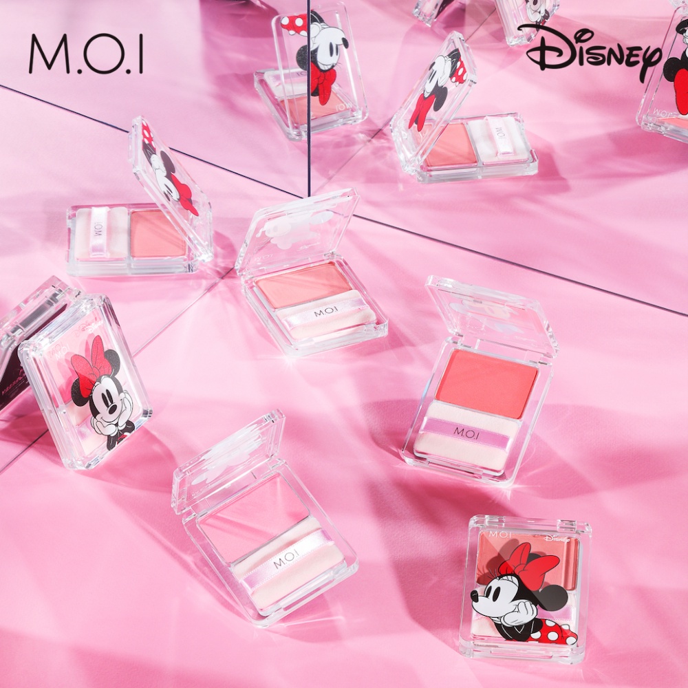 [TẶNG SON DƯỠNG &amp; TÚI MICKEY] Phấn má hồng M.O.I Cosmetics Glowing Cheeks hạt siêu mịn, bám màu và kiềm dầu 50g