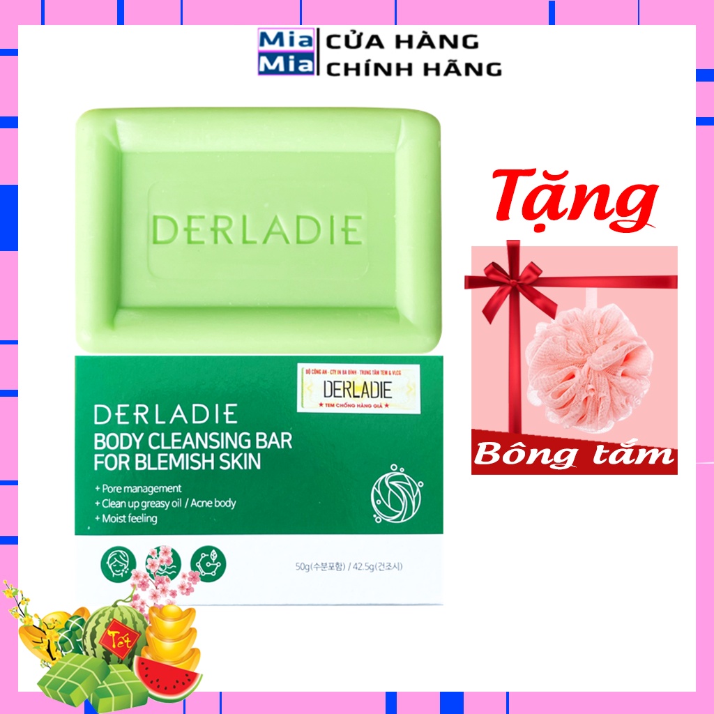 Xà Phòng Mụn Lưng Soap Xà Bông Giảm Mụn Body Ngực Cơ Thể Sau 7 Ngày Derladie Body Cleansing Bar For Blemish Skin