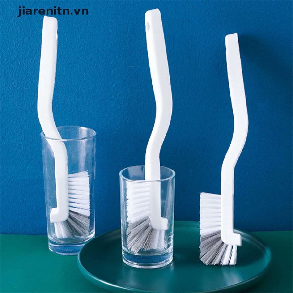 Jiarenitn Kitchen Cleaning Brush Bathroom Bottle Cleaning Brush Bending Handle Scrubber vn