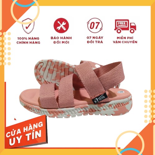 Giày sandal nữ STORM camo hồng đi học đi làm [ẢNH THẬT]