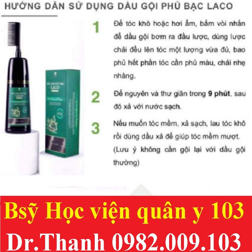 Dầu gội phủ bạc laco black hair, nhuộm tóc thảo dược phủ bạc đen và nâu tóc sau 9 phút, nhuộm tại nhà an toàn tuyệt đối