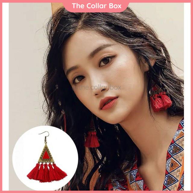 Khuyên tai tua rua bông tai boho thời trang nữ xinh xắn - Mã HT048