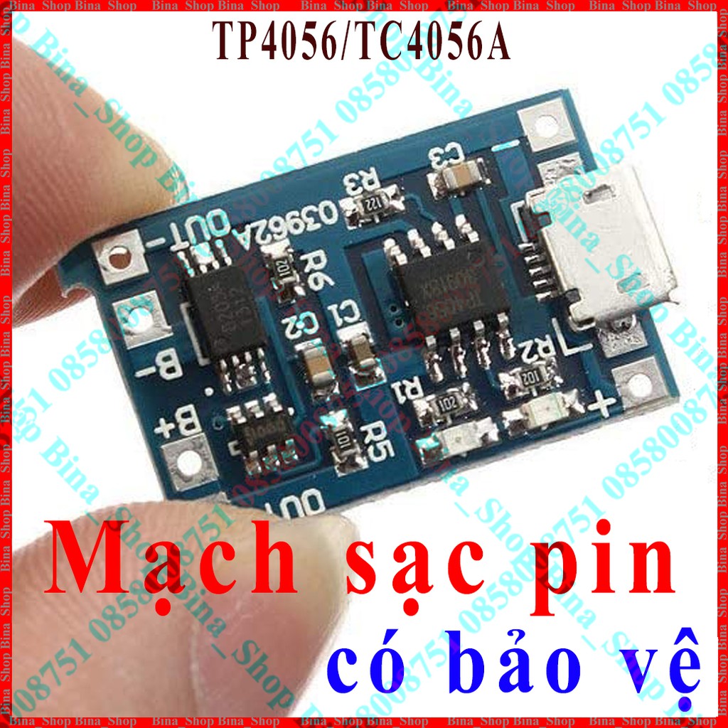 Mạch sạc pin 18650 có bảo vệ IC TP4056 / TC4056A / 4056