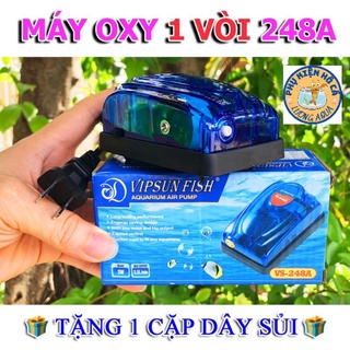 Máy sủi oxi 1 vòi vipsun fish,tạo oxi,cung cấp oxi cho hồ cá.phụ kiện hồ cá cảnh,thủy sinh,ấp artemia,TẶNG dây + đầu sủi