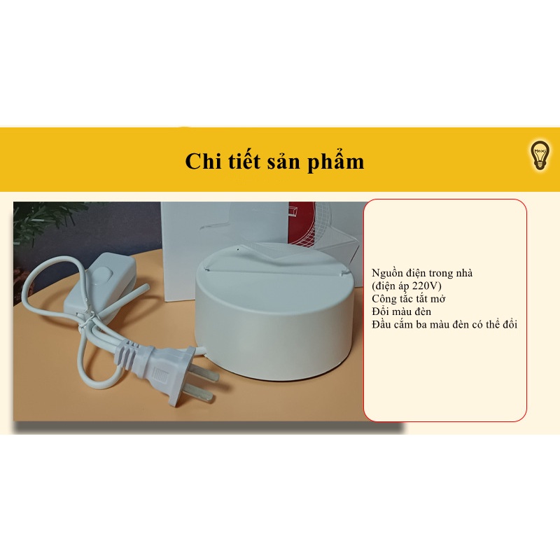 [ CHUI ĐIỆN + ĐIỀU KHIỂN 16 MÀU] ĐÈN ngủ LED 3D nhiều mẫu để bàn trang trí decor phòng thích hợp làm quà tặng