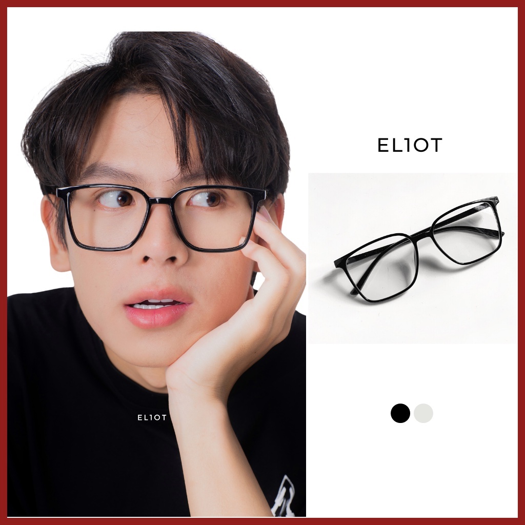 Gọng kính cận vuông Basic Glasses 02, gọng kính nam, nữ thời trang Unisex