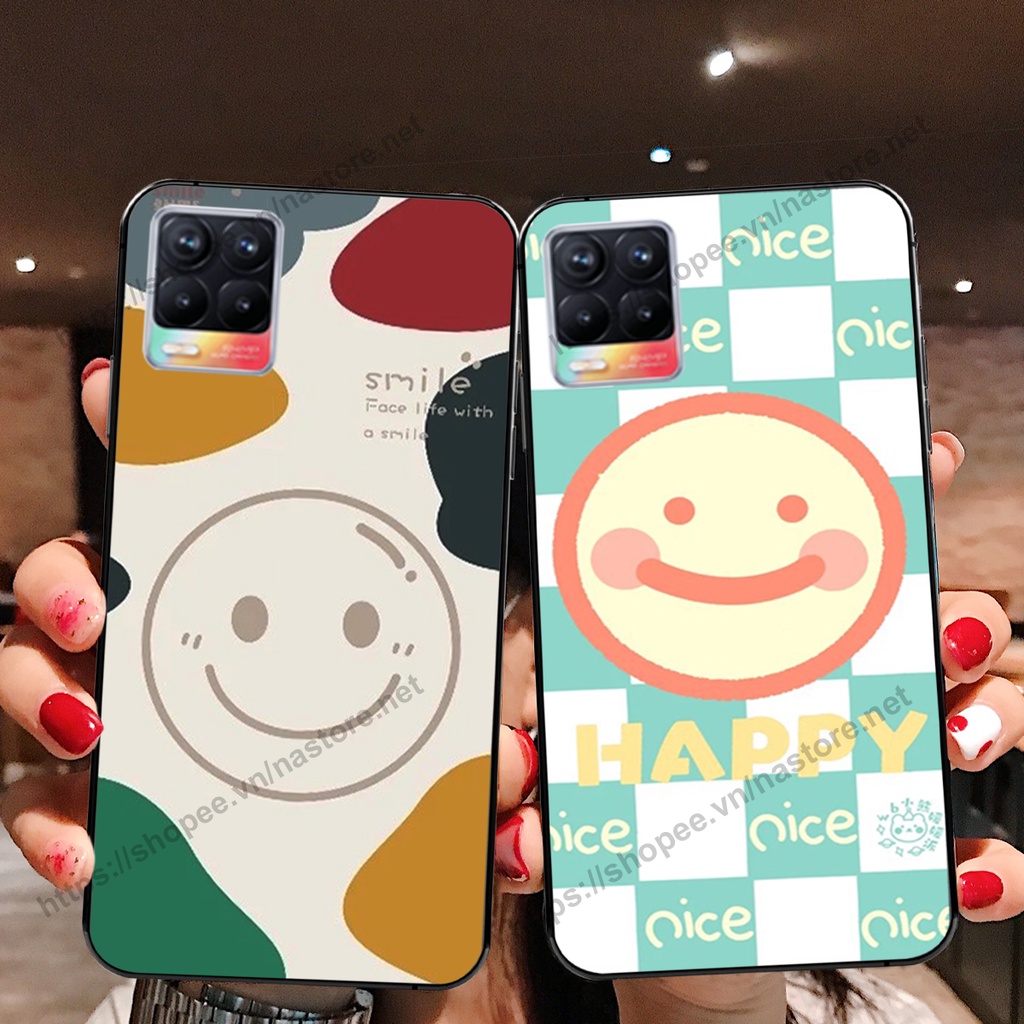 Ốp lưng Realme 8 / Realme 8 Pro mặt cười, họa tiết caro đơn giản đẹp cute