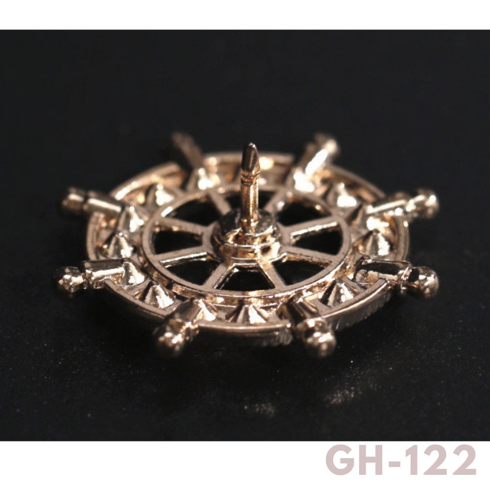 Cài Áo Vest Nam hình bánh lái tàu tròn trơn đính đá GH-122, Lapel Pin cài áo Vest {Phụ Kiện Vest Nam}