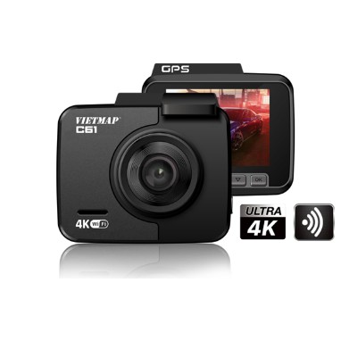 Bộ VietMap C61 (Camera Hành Trình 4k Cảnh Báo Thông Tin Giao Thông phát WiFi truyền dữ liệu qua Smartphone)