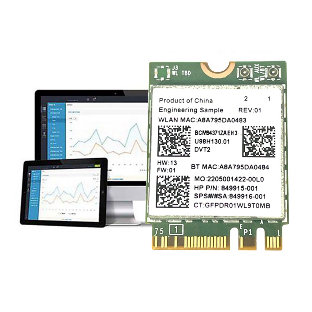 Thẻ Mạng Không Dây BCM94371ZAE 2.4G / 5G Dual-Band 1167M Bluetooth 4.1 ule 802.11AC Cho Máy Tính