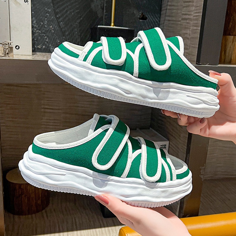 Dép thể thao IELGY đế xuồng phối màu độc đáo thời trang cho nữ