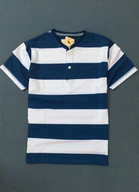 Áo thun nam ngắn tay cổ tim phối sọc đẹp tigershop Tgs036 | BigBuy360 - bigbuy360.vn