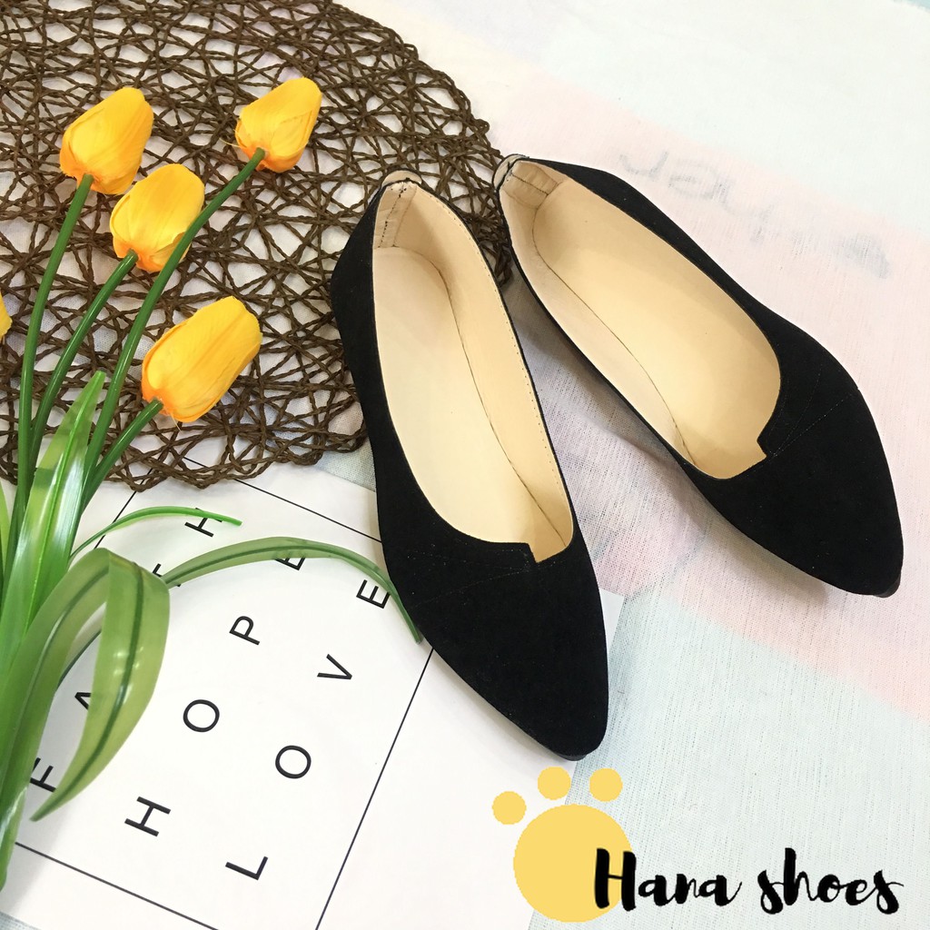 Hình thật_ OD1 Giày bệt búp bê nữ da lộn hàng Qc cao cấp