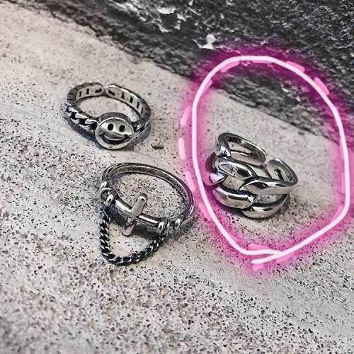 Nhẫn thép titan phong cách Hàn Quốc đơn giản và sành điệu dành cho cặp đôi