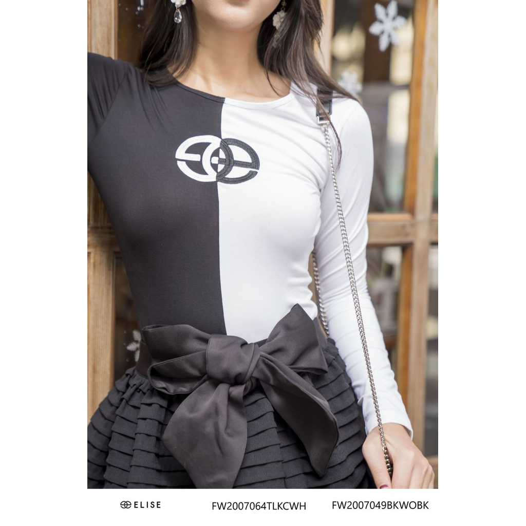 Chân váy đen nơ cạp Elise | BigBuy360 - bigbuy360.vn