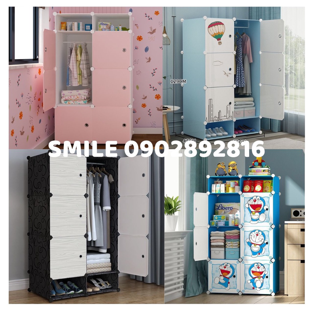 [SỈ SLL]Tủ Nhựa Lắp Ghép 6 ô Lớn và 2 ô Nhỏ Để Quần Áo Và Đồ Cá Nhân (Chọn hình theo phân loại)