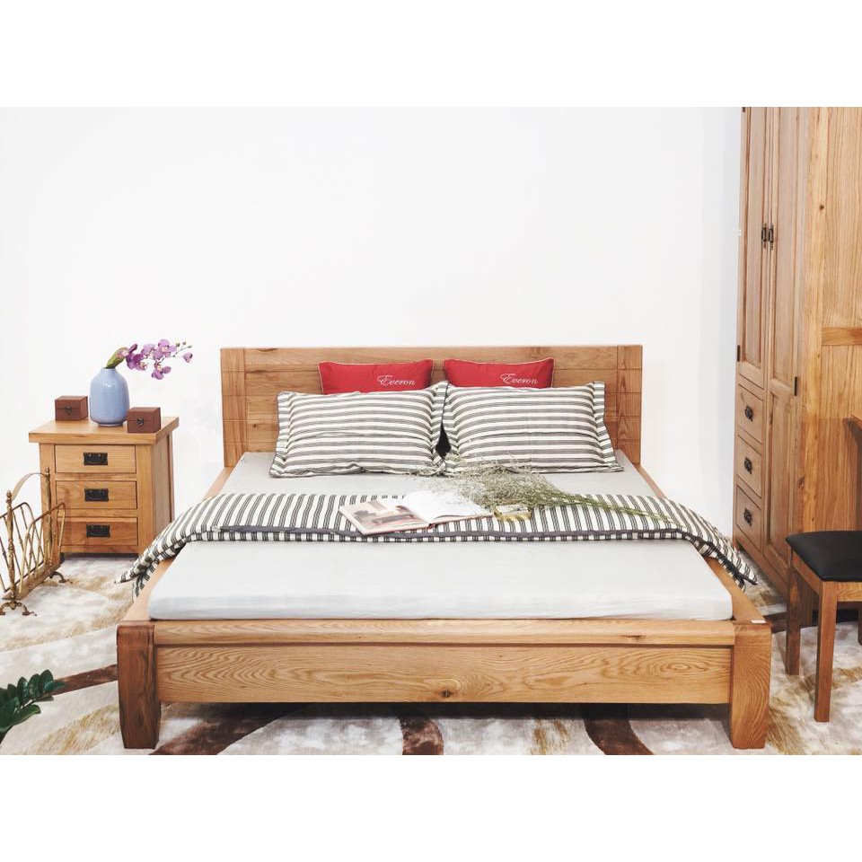 Giường kiểu nhật gỗ sồi Mỹ_ 1m8 x 2m_EUF 096N-1m8