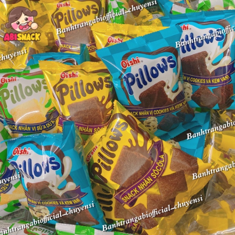 ⭐️BÁNH SNACK PILLOWS OISHI NHÂN 3 VỊ SỮA DỪA , COOKIES VÀ KEM VANI , SOCOLA